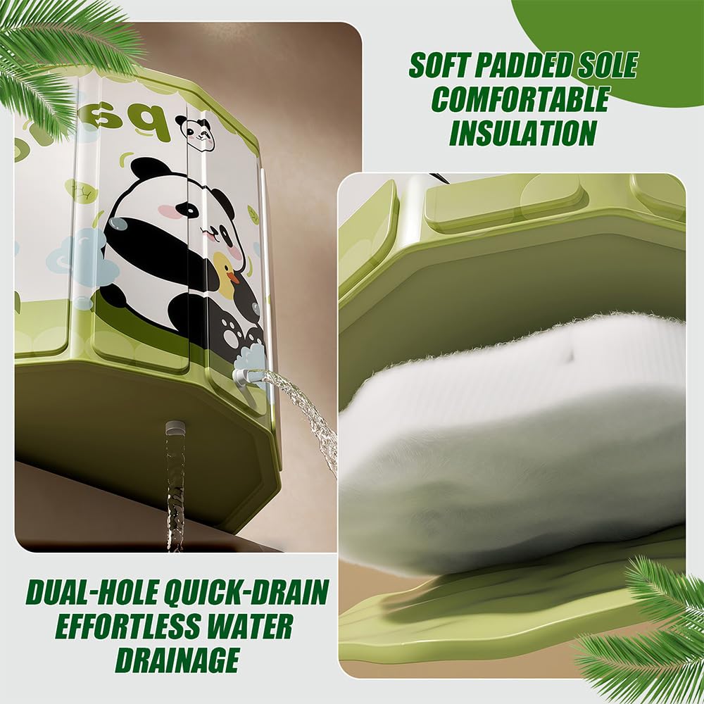 Hggzeg Bañera portátil para niños pequeños con tapón de drenaje, bañera plegable antideslizante para bebés, bañera de inmersión al aire libre, para ducha, spa, sauna, configuración en un segundo