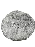 TopZoo Matelas pour Chien Rond Fourrure Gris Taille M75