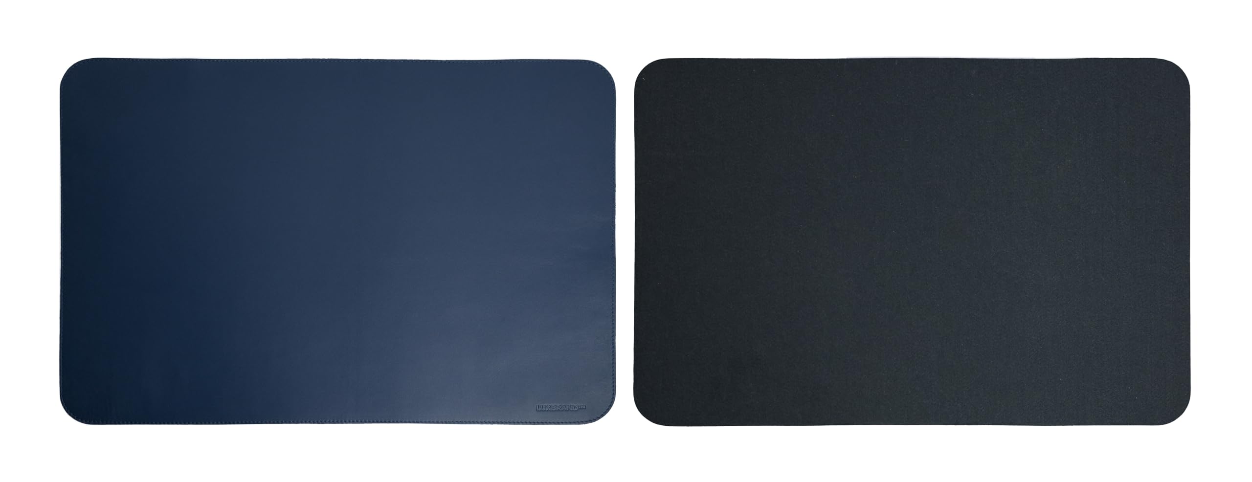 Schreibtischunterlage aus Echtem Leder - 2-teiliges Set XXL Mit Mauspad, Tastatur- und Mausunterlage, PC, Made in Italy (Blau)