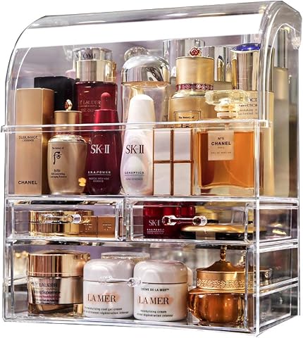 MOOCHI Clear Large Cosmetic Makeup Organizer with Drawers