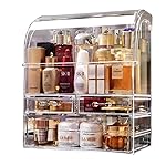 MOOCHI Clear Professional Large Cosmetic Makeup Organizer Bathroom Storage Display Case with Drawers