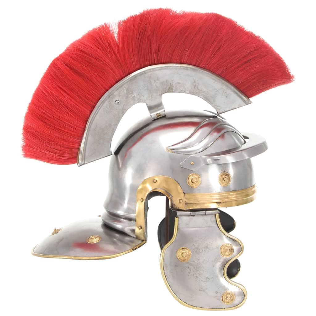 Home Garden, casco de soldado romano antiguo réplica LARP acero plateado