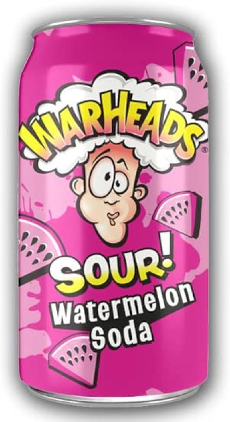 Warheads Sour! Watermelon Flavoured Soda 355ml (Pack of 12)