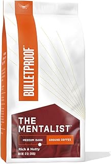 The Mentalist Ground Coffee, Medium Dark Roast, 12 Oz, Bulletproof Keto Friendly 100% Arabica Coffee, Certified Clean Coff...