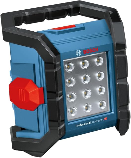Bosch Professional system 18V: akumulatorowa lampa budowlana GLI 18V-1200 C (strumień świetlny 1 200 lm, maksymalny czas pracy 18V 130 min/Ah)