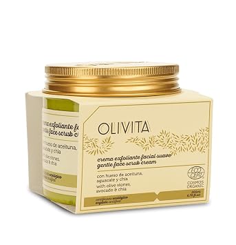 Olivita Organic Olive Stone Face Scrub, Gentle Exfoliation, 6.8 oz | Gentle Exfoliating, Facial Cream, Natural Cosmetics