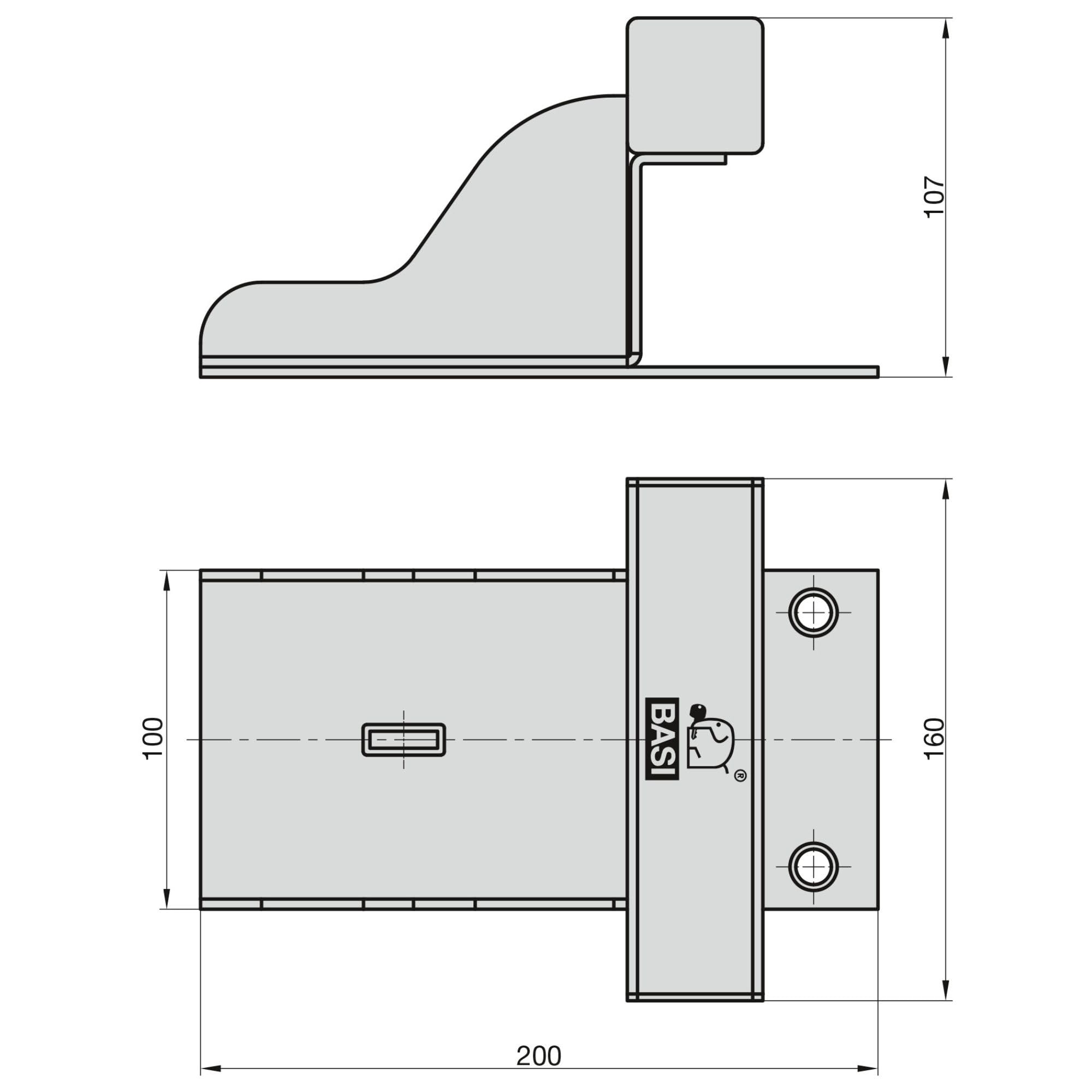BASI | Set di sicurezza aggiuntiva per cancello con lucchetto a barra rotonda | sicurezza per porta del garage per un ancoraggio fisso a terra | blocco portiera garage in acciaio