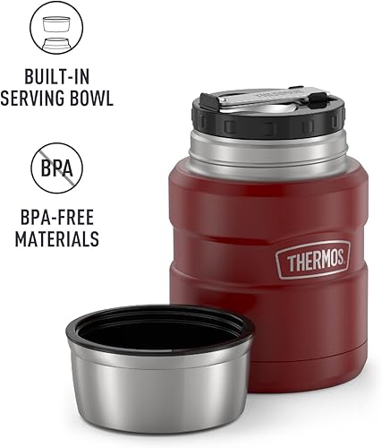 Miniatura 42 de THERMOS Stainless King Tarro de alimentos aislado al vacío con cuchara, 16 onzas, verde militar
