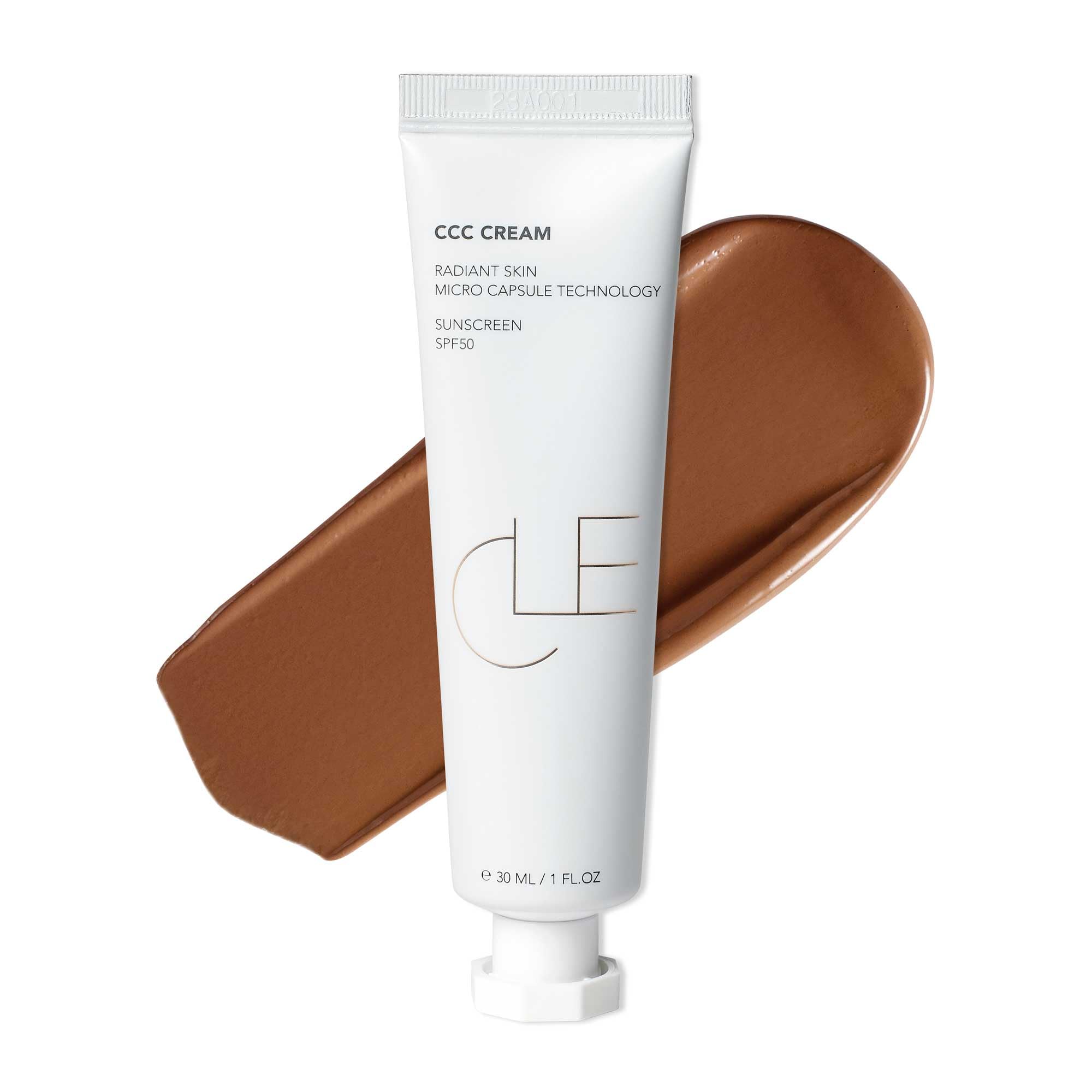 CLE Cosmetics CCC Cream (Olive Medium Deep 406 / SPF 50) - Color Correcting With Sunscreen - Lightweight, Hydrating Foundation - BB & CC Hybrid - Light to Medium Coverage - 1 fl oz