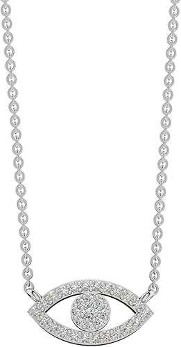 Collar con dije de ojo turco de circonita cúbica en plata de ley, collar de ojo turco de diamante con circonita cúbica para mujer, joyería de novia