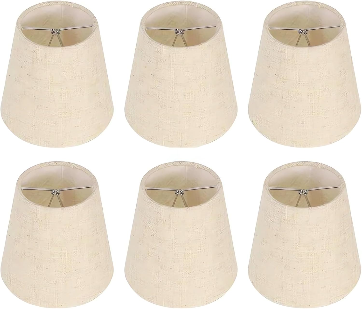 Small Lamp Shades Clip on Bulb, Chandelier Shades Set of 6, Mini Linen Lampshade 3.5x5x5.5in Small Lamp Shade for Chandelier Lamp Replacement