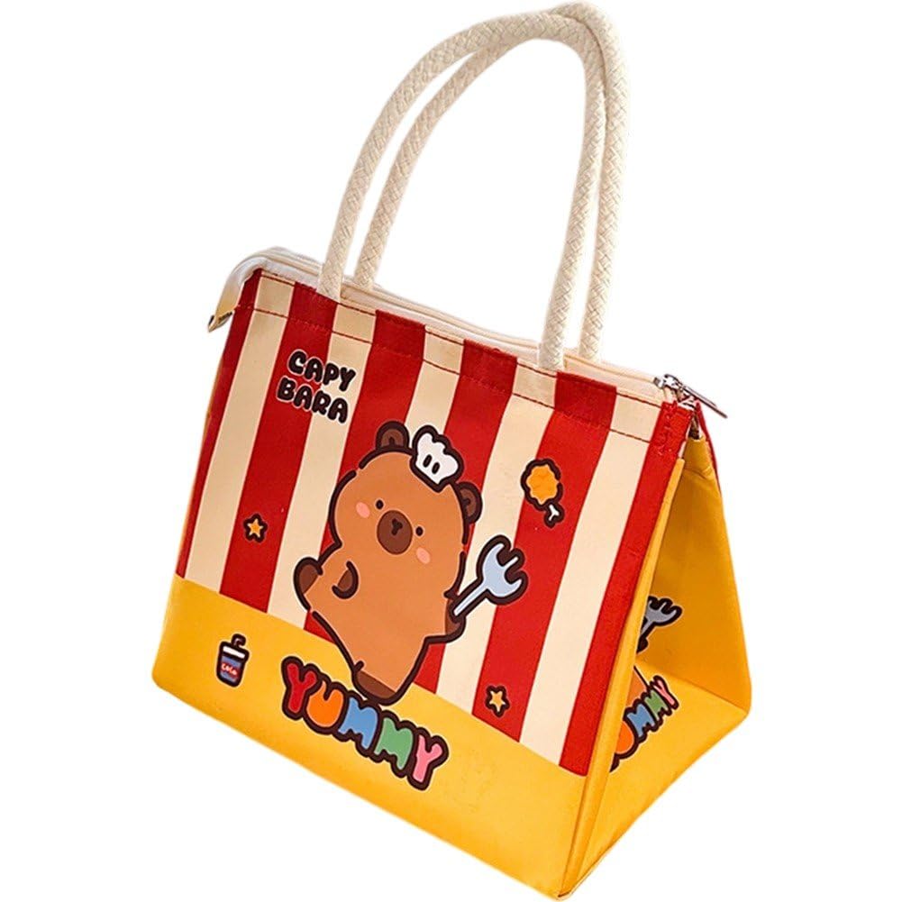 Uzztfa Women's Style 3 Lunch Bag For Adults Kids, Cartoon Capybara Bento Bag, Insulated Cooler Lunch Bag Lunch Box Tote Bag Thermal Cooler Bag For Work School Picnic