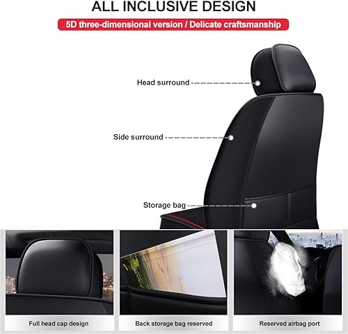 Miniatura 5 de Muchkey Fundas de asiento personalizadas para Mercedes GLS, juego completo de cojines delanteros y traseros, compatibles con bolsas de aire,
