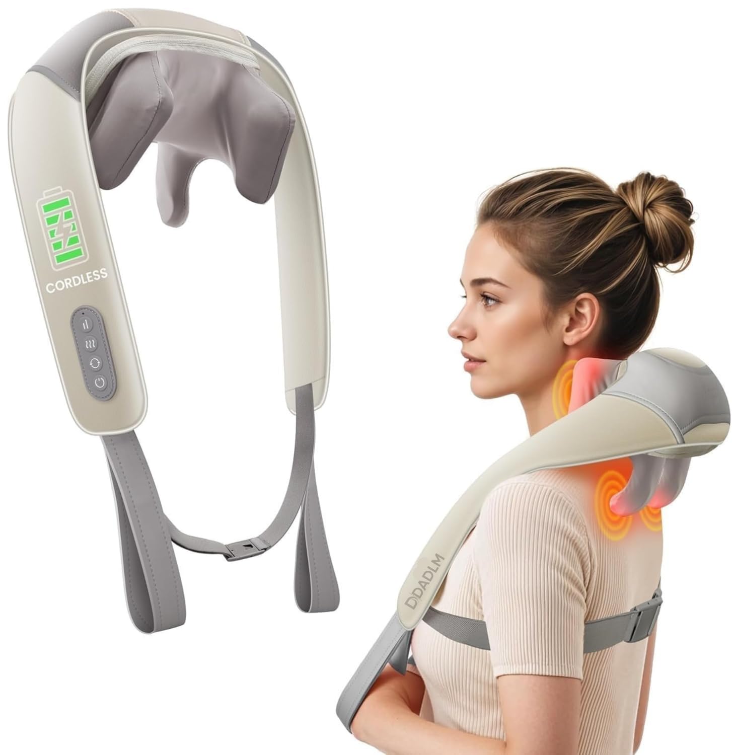 DADLM® Necck and Back Massager, Necck Massager with Heating, Body Massager for Body Aches and Pains Relief, Electric Wearable 5D Cervical Neck Massage Machine for Deep Tissue Neck, Back, Shoulders, Waist and Legs (Big)