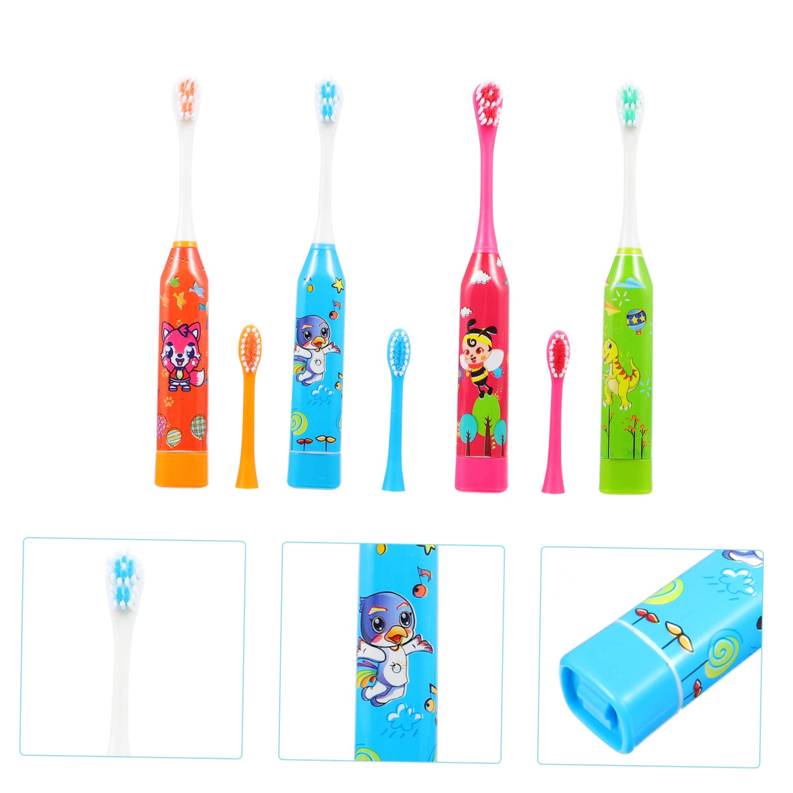 FRCOLOR 8 Piezas cepillo automático halitosis kinder cepillo infantil limpiador electrico bebe eléctrico familiar
