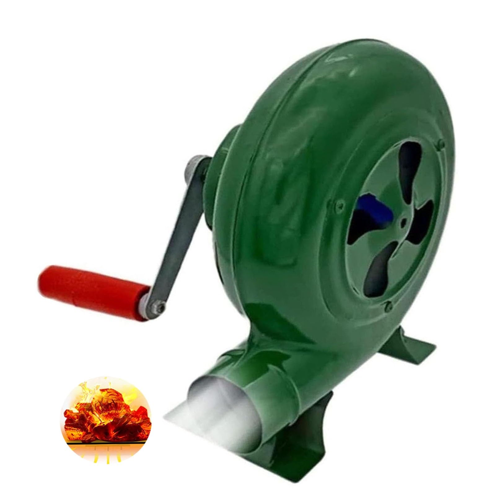 Ręczny wentylator do grilla - dmuchawa do grilla, zapalniczka węglowa, ręczna dmuchawa do popcornu z żelaznymi przekładniami, z korbą (250 W)