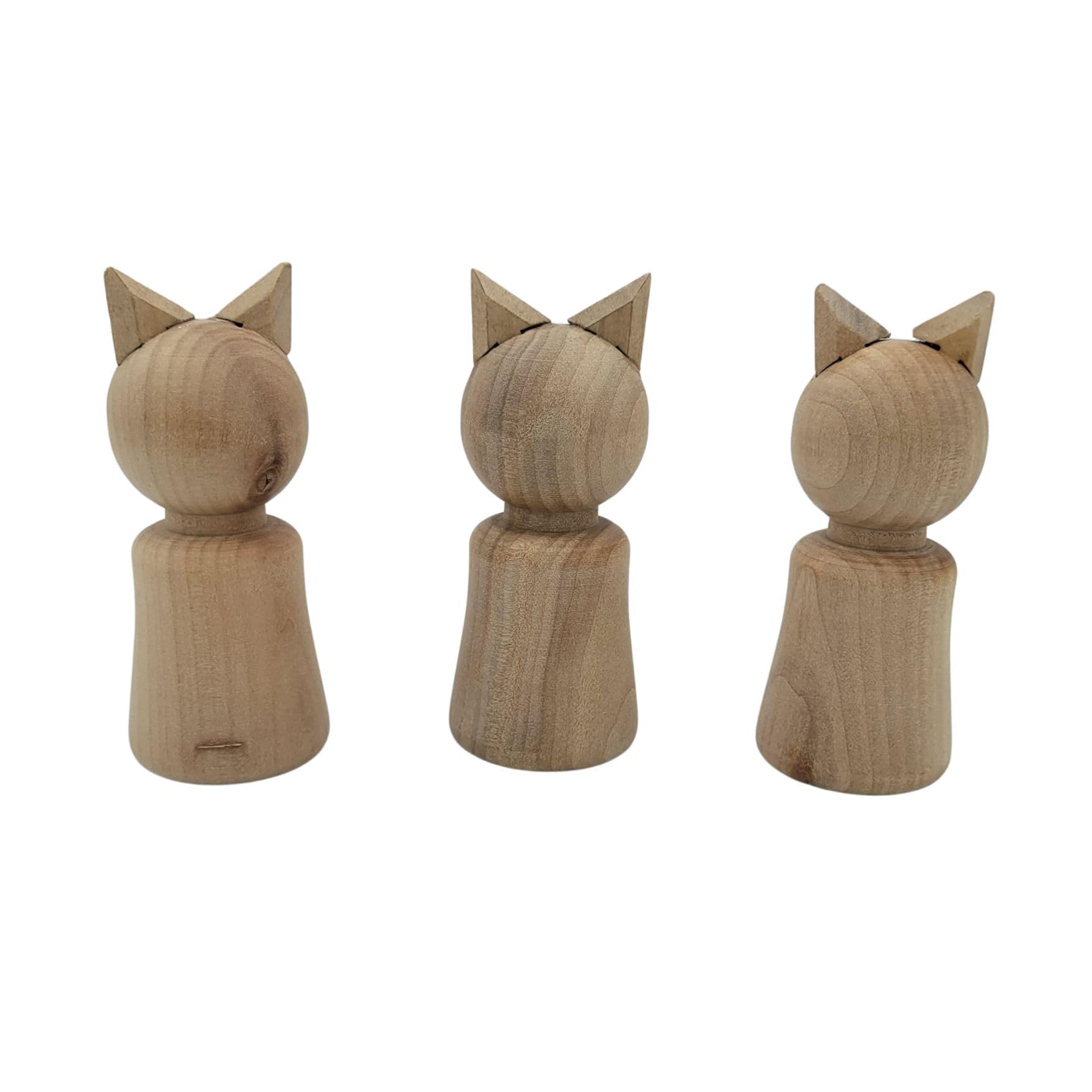 Amazon.com: 3 PCS Unfinished Wood Peg Dolls, Animal Peg Dolls for