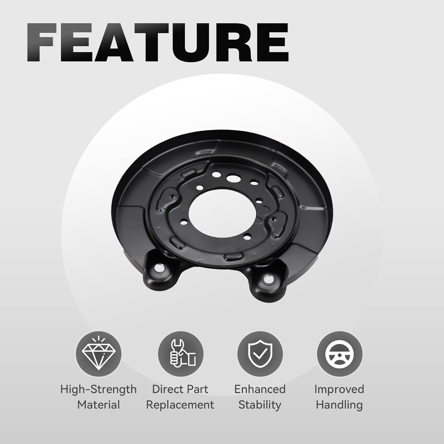 Brake Dust Shield, Rear Brake Backing Plate Compatible with Nissan Models Frontier 2005-2020, Xterra 2005-2015, Rear Right Passenger Side, # 44020EA070, 44020-EA070