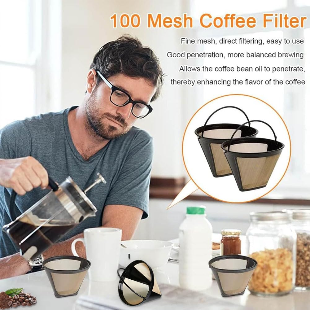 VMUTGA Filtre à Café Réutilisable 600 Mailles - Filtre Permanent Écologique Pour Cafetière Goutte à Goutte