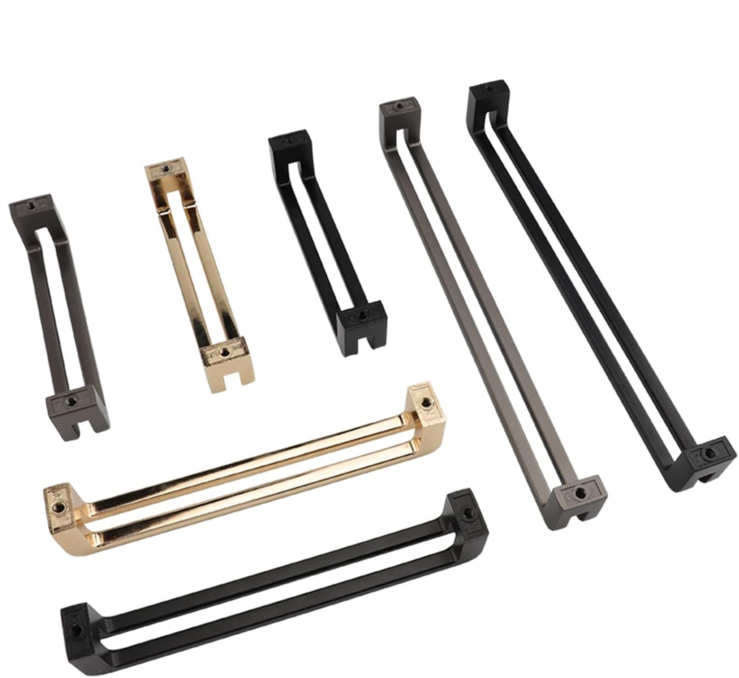 Black Zinc Alloy Furniture Closet Handle Solid Kitchen Cupboard Pulls Drawer Knobs Furniture Handle Hardware 1Pcs (Color : AB24-9)