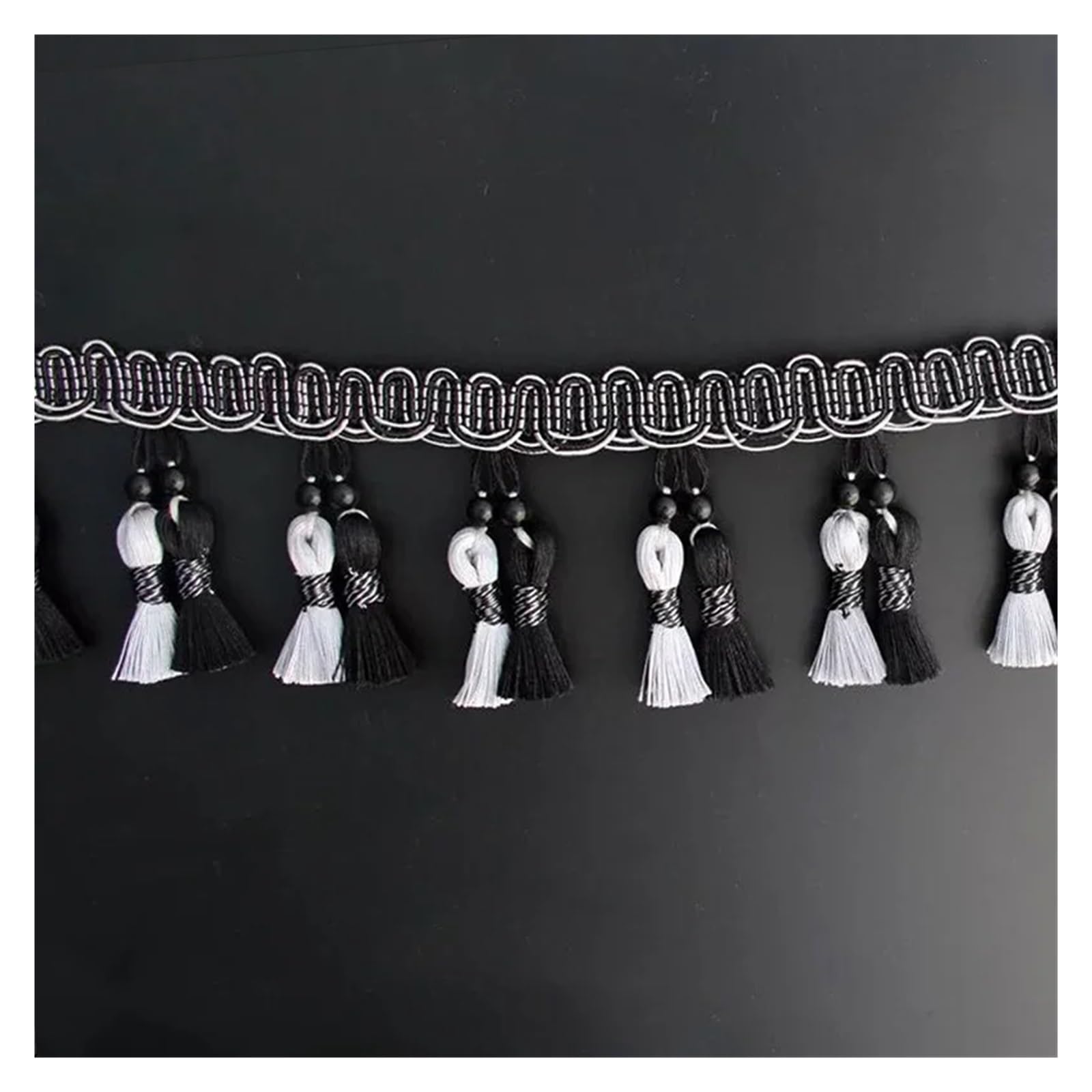 Rideau en forme de triple pompon européen, 6 m/Lot, perles en dentelle, pointes suspendues, sangles de boule, accessoires de décoration de la maison wanglan(Green)