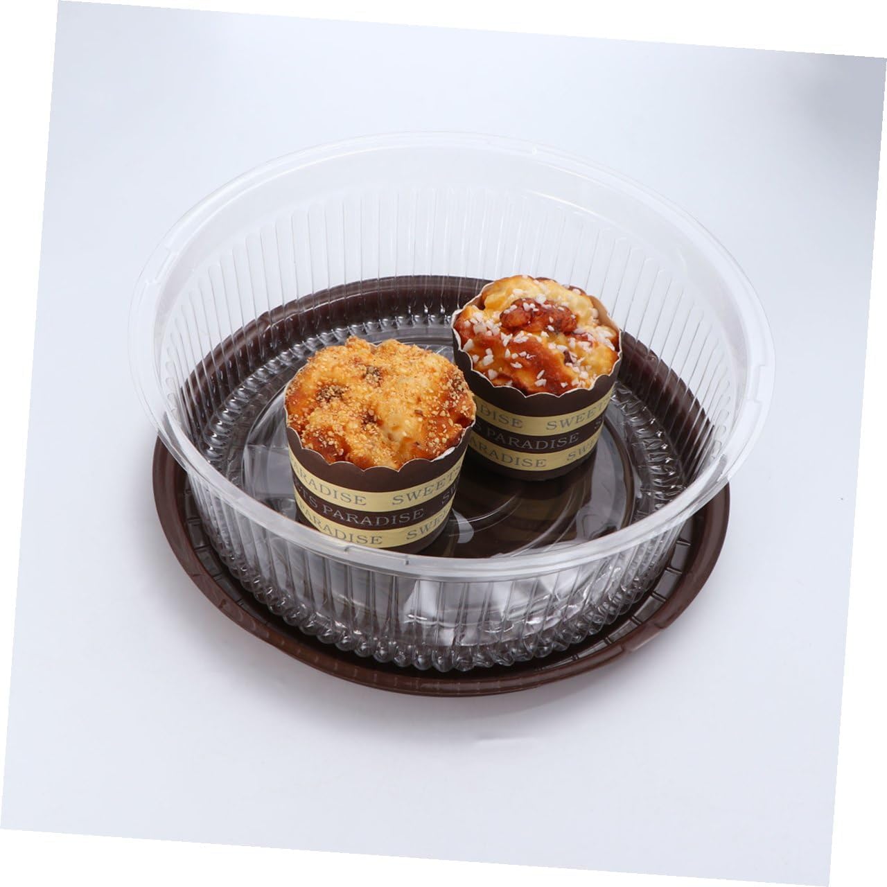 20pcs 8-inch Plastic Cake Boxes round Cake Carrier Containers for Cupcakes Pastries Baking Storage