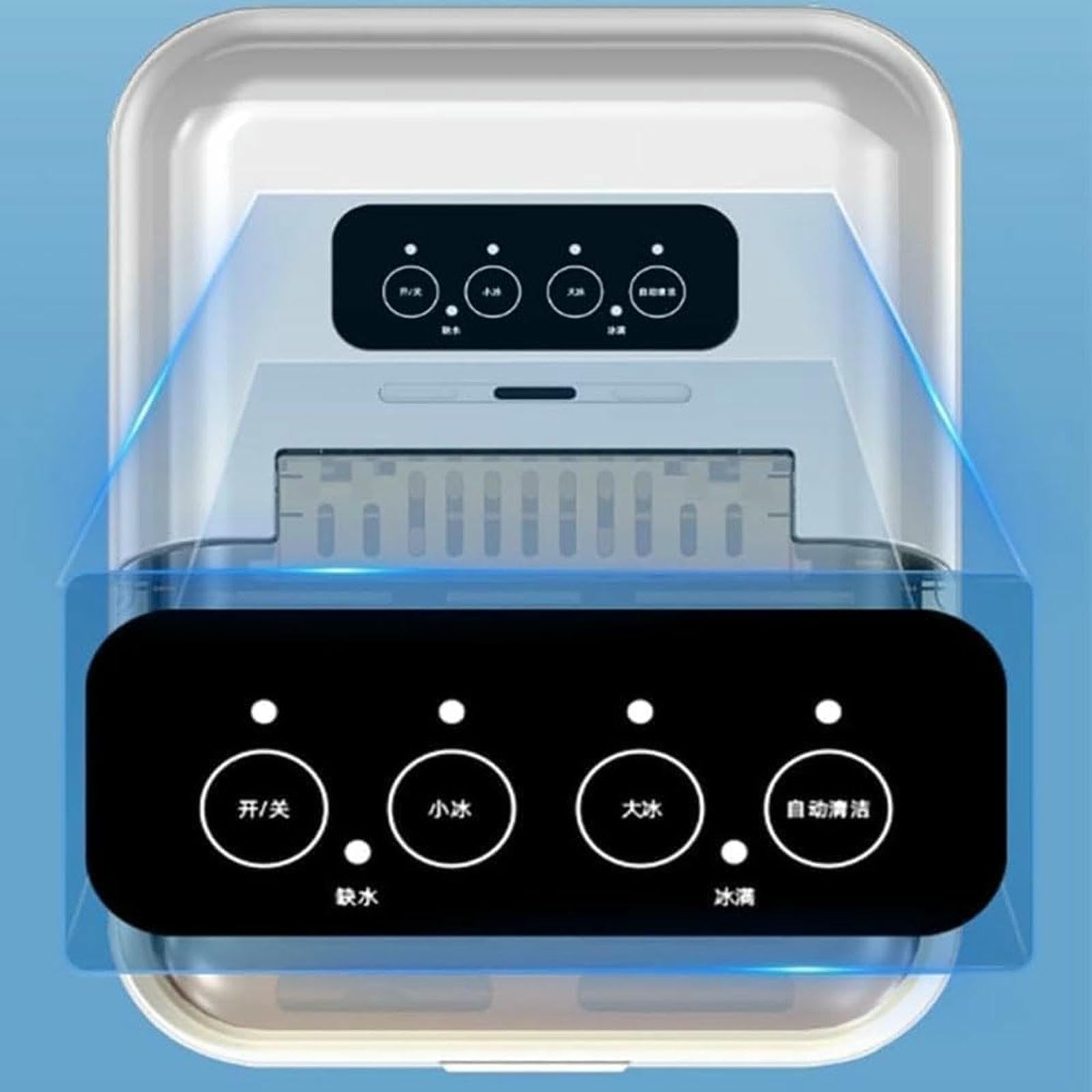 Fabricante De Cubos De Hielo Portátil, Máquina De Fabricante De Hielo De Encimera con Pantalla LED, Dispensador De Hielo Eléctrico para El Restaurante De Bares De Oficina En Casa
