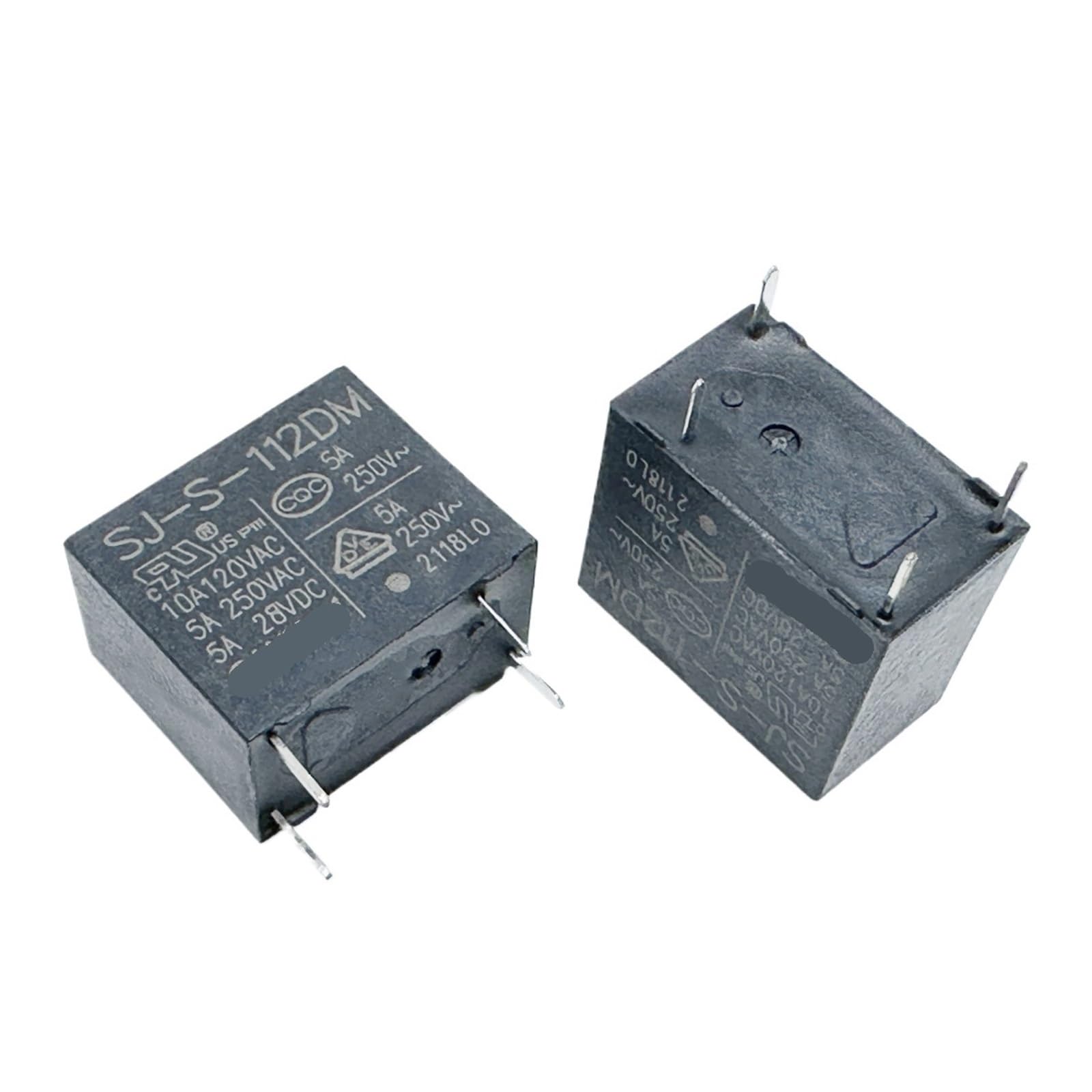Relais SJ-S-112DM 12V 5A à 4 broches pour circuit électronique miniature