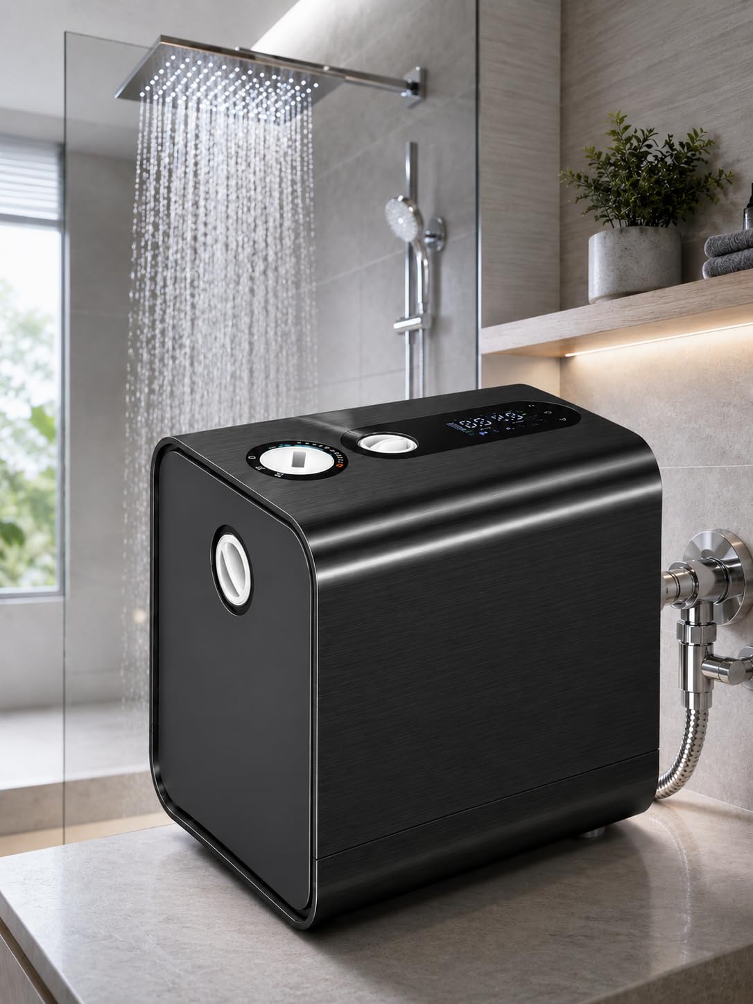 forplubossmmp Water Pressure Booster Pump, Variable Speed Constant Pressure Self Priming Pump With Smart Control, Quiet Automatic Pump For Home, Shower, Faucet, Water Heater, Rv And Garden Black