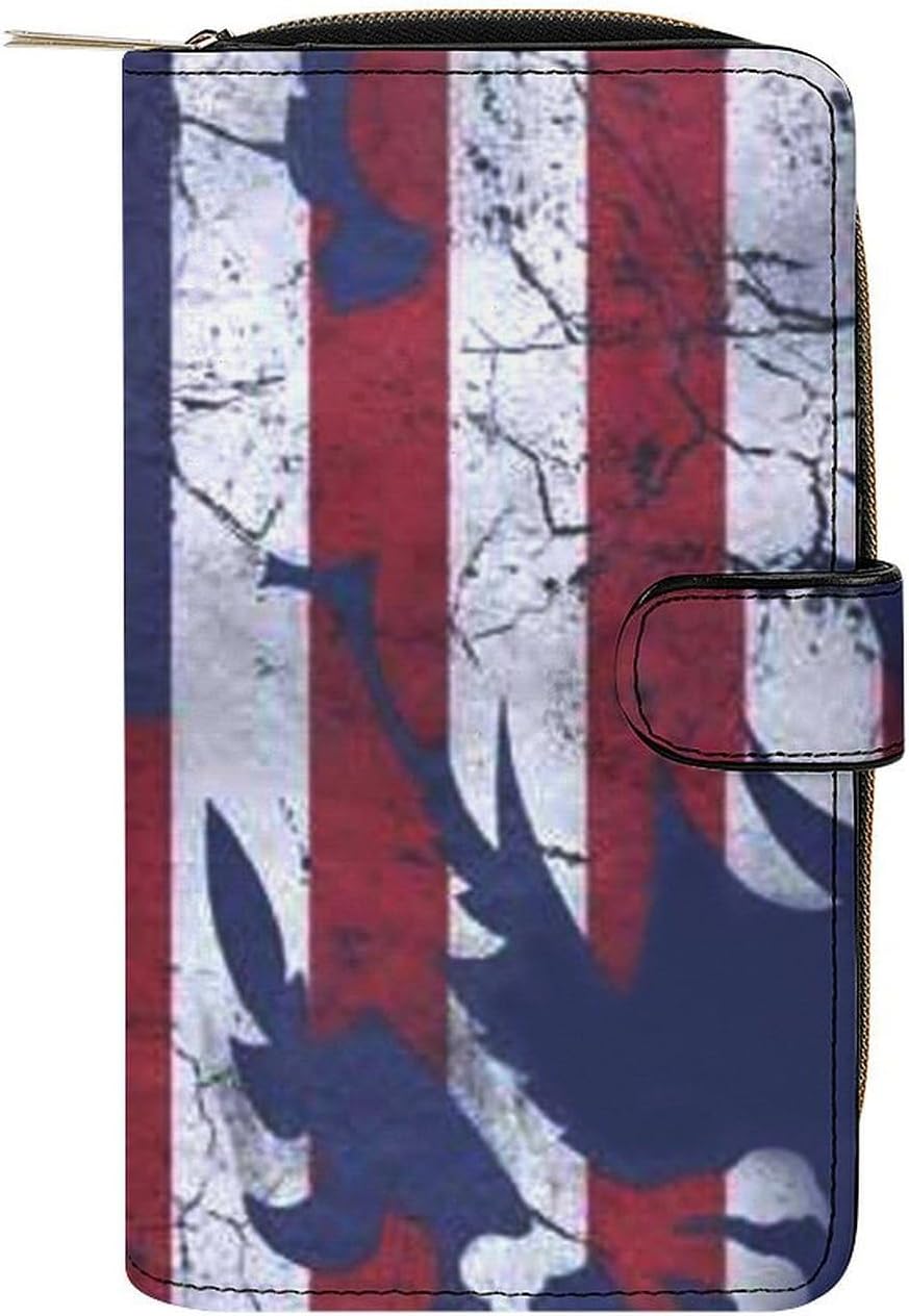 American Flag Patriotic Art Portable Leather Multifunctional Wallet