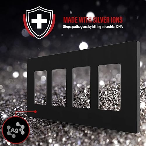 Miniatura 2 de ENERLITES Cubierta decorativa para interruptor, placa de pared sin tornillos, tamaño mediano, 4.88 x 8.58 pulgadas, policarbonato termoplástico