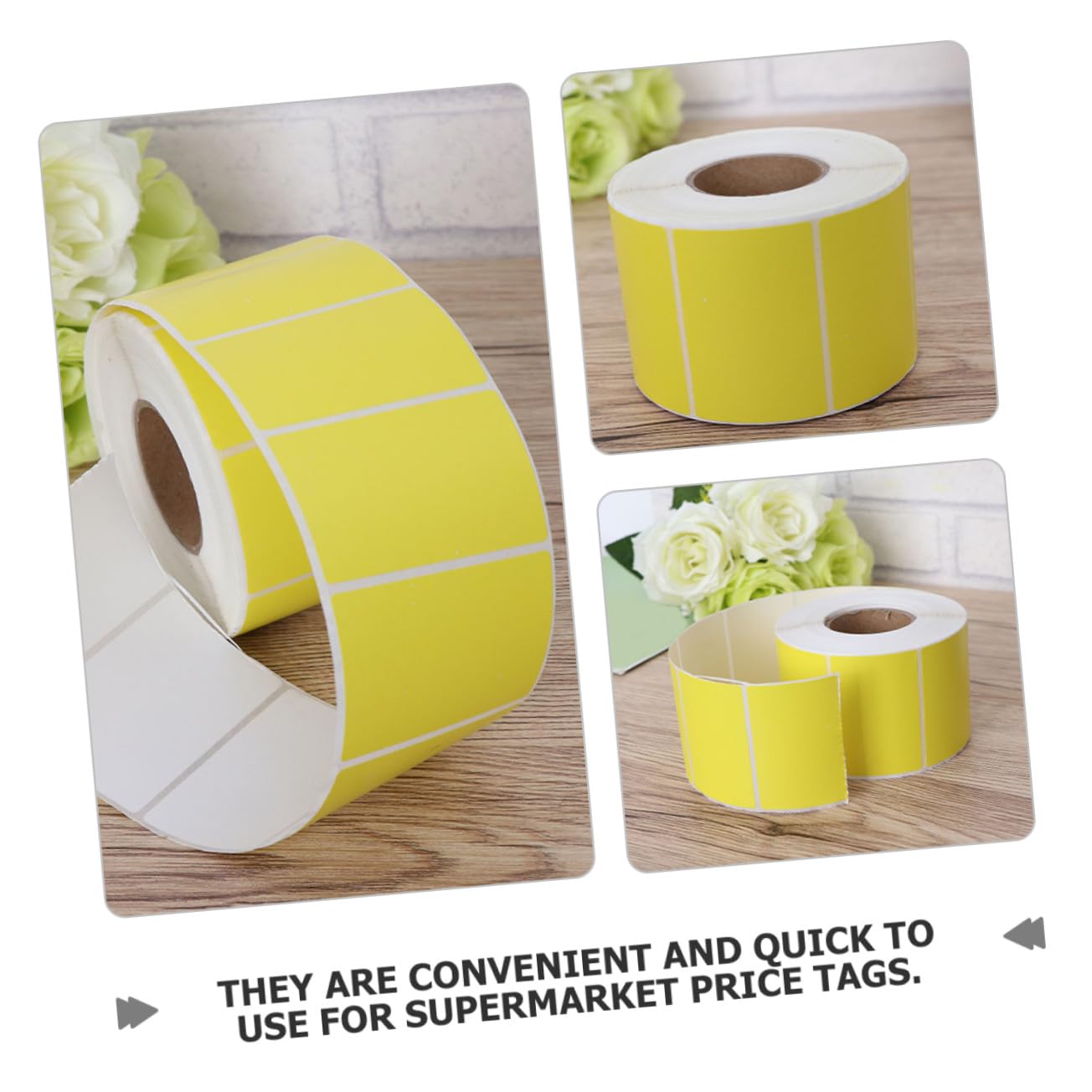 2 rouleaux Étiquettes Thermiques Autocollantes Mat Jaune Résistantes à Eau pour Impression et Codes Barres de Étiquettes pour Bureau et Expédition