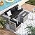 VONZOY 5 Piece Patio Furniture Set with Fire Pit Table, Outdoor Sectional Conversation Sets Grey Wicker Rattan Sectional Sofa for Patio Garden Backyard, 4'' Thickened Cushion Black