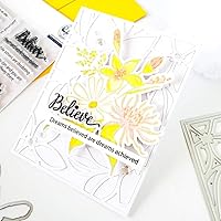 Vista 4 de Flowers Rectangular Frame Metal Die Cuts Dies, Flowers Rectangular Frame Cutting Dies Cut Stencils DIY Scrapbooking Cards Decorative Embossing Paper