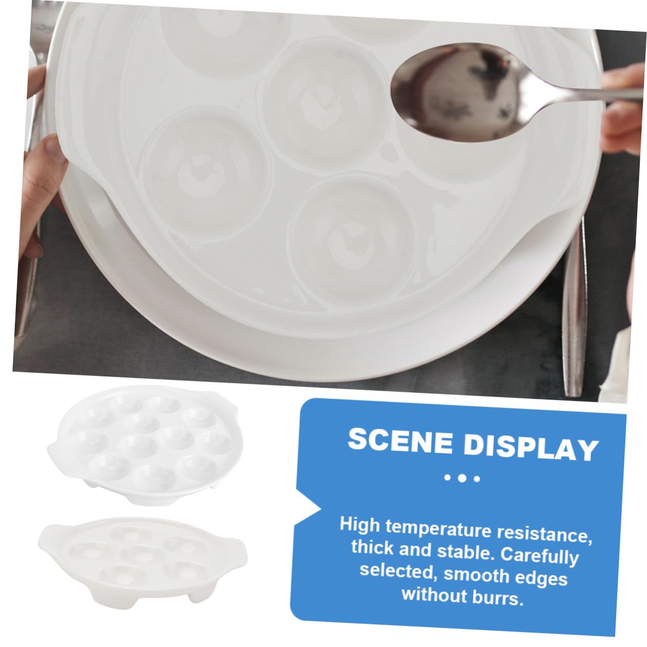 DOITOOL 2 Stück Weiße Keramik Schneckenplatte mit Griff Hitzebeständige und Stabile Auflaufform für Backofen als Backzubehör für Kreative Schneckenrezepte