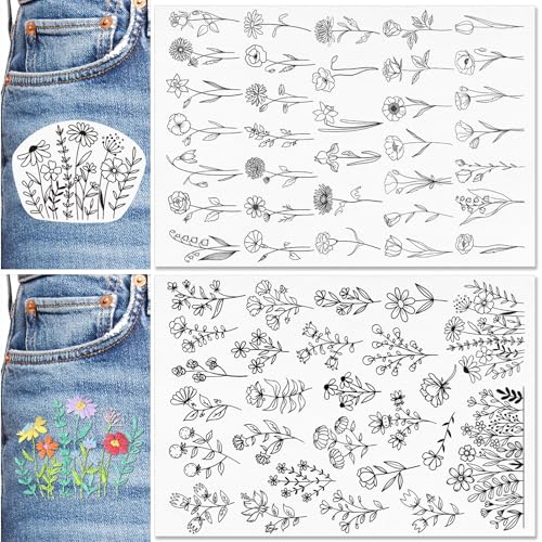 Patemby Embroidery Pattern Water Soluble Embroidery Stabilizers, Stick and Stitch