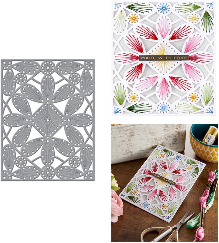 Stitched Petal Frame Metal Die Cuts, Stitched Petal Frame Cutting Dies Cut Stencils for DIY Scrapbooking Cards Decorative Embossing Paper Dies for Scrapbooking Card Making