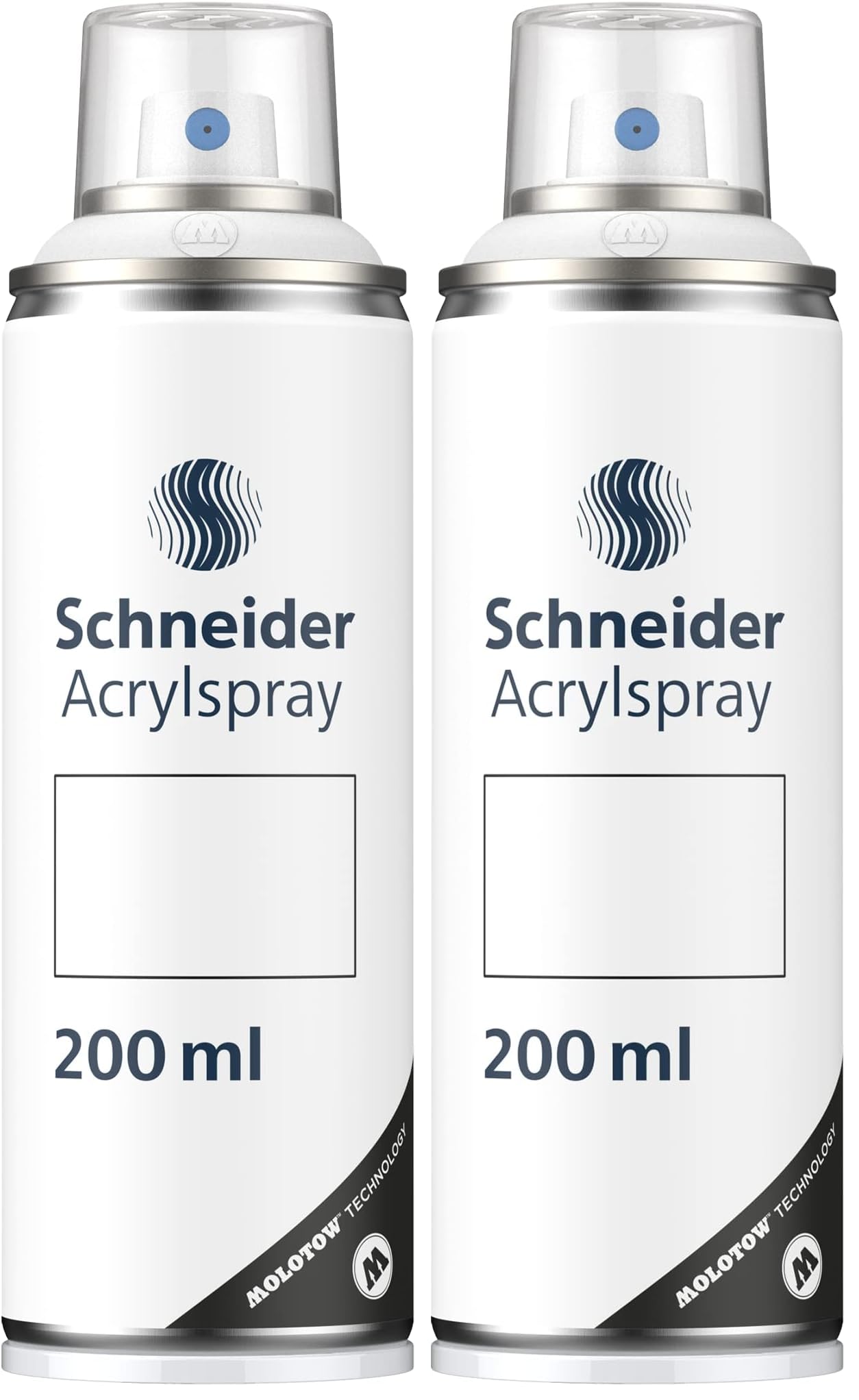 Schneider Paint-It 030 Supreme DIY Acryllack (hochdeckende Sprühfarbe, UV-beständig, 200 ml, Acrylspray für fast alle Untergründe) weiß matt (Packung mit 2)