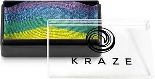 Kraze FX Dome Stroke - Rainforest (25 gm), Professional 1-Stroke Split Cake, Hypoallergenic, Non-Toxic, Water Activated Face & Body Painting Makeup Supplies for Kids Safe Adults