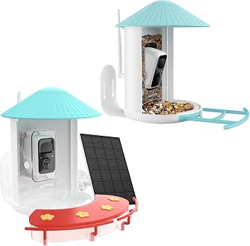 NETVUE Birdfy Camera with Birdfy Hummee Camera, Smart Bird Feeder with Camera, Auto Capture Bird Videos & Birdwatching Up-Close, 2in1 Feeders Attract More Hummingbirds, Ideal Gift