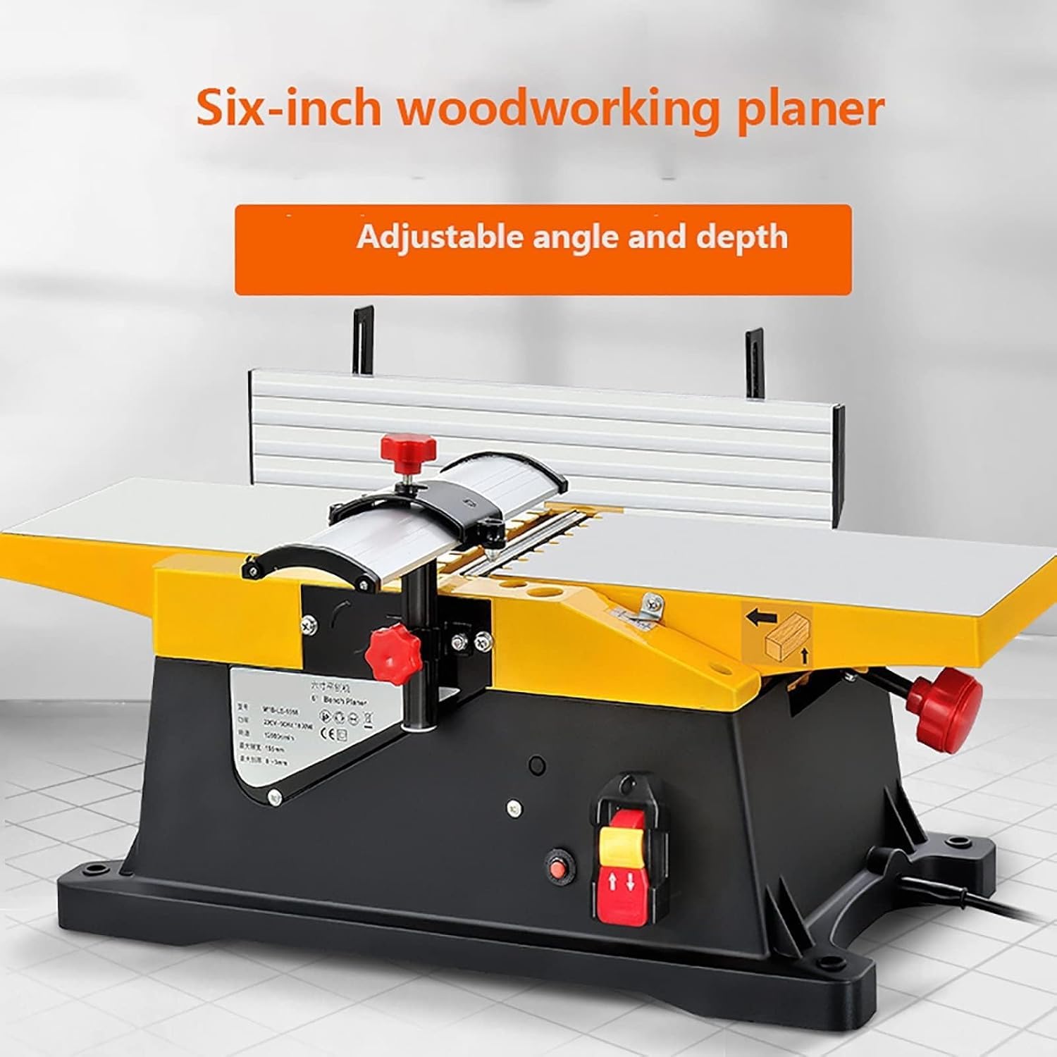 Elektryczna strugarka stołowa do drewna, wielofunkcyjne strugarki Obróbka drewna 6-calowa strugarka stołowa, 1800 W 12000 obr./min Regulowana głębokość cięcia
