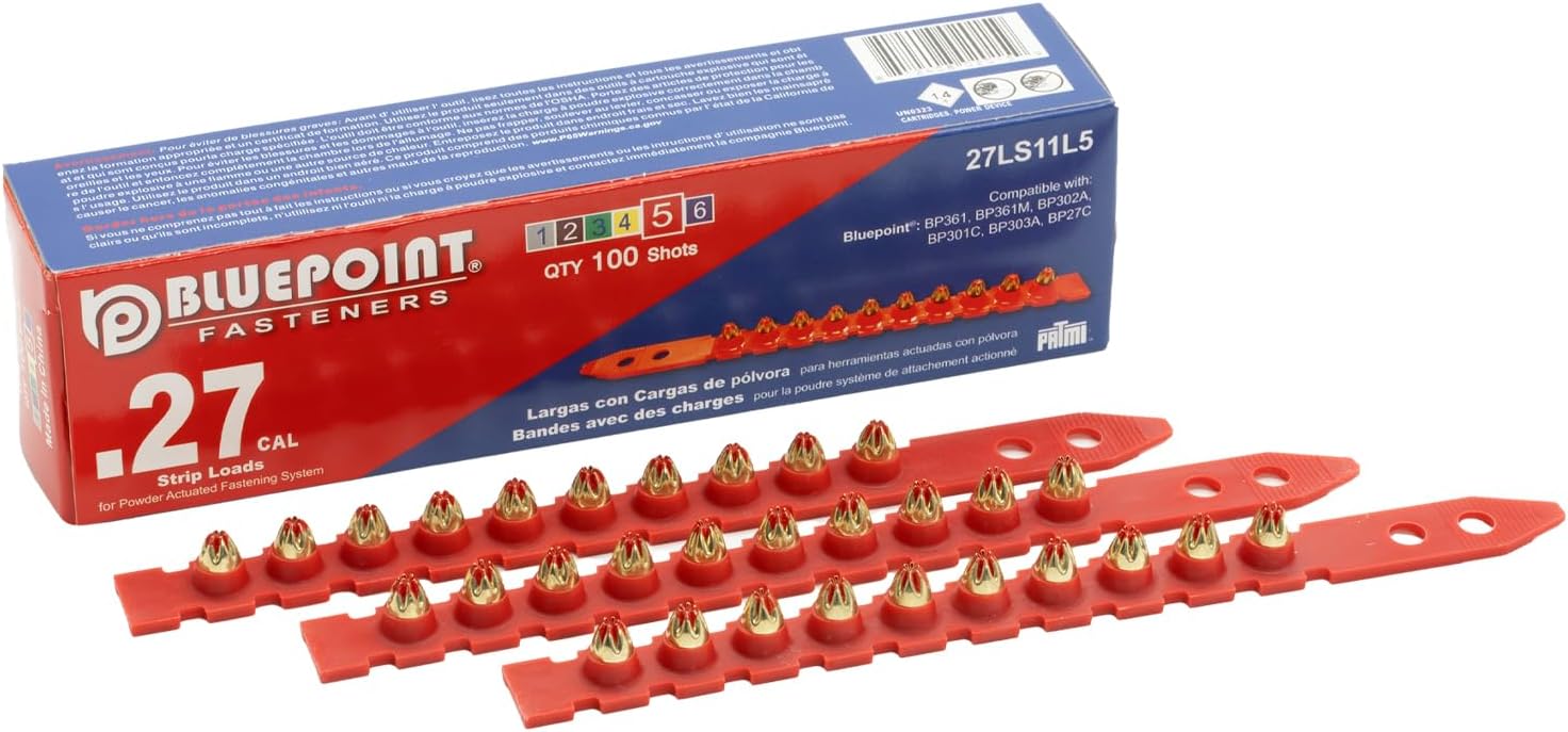 Blue Point Fasteners Load RED .27 Cal Long Strip 27LS11L5/27ES11L5