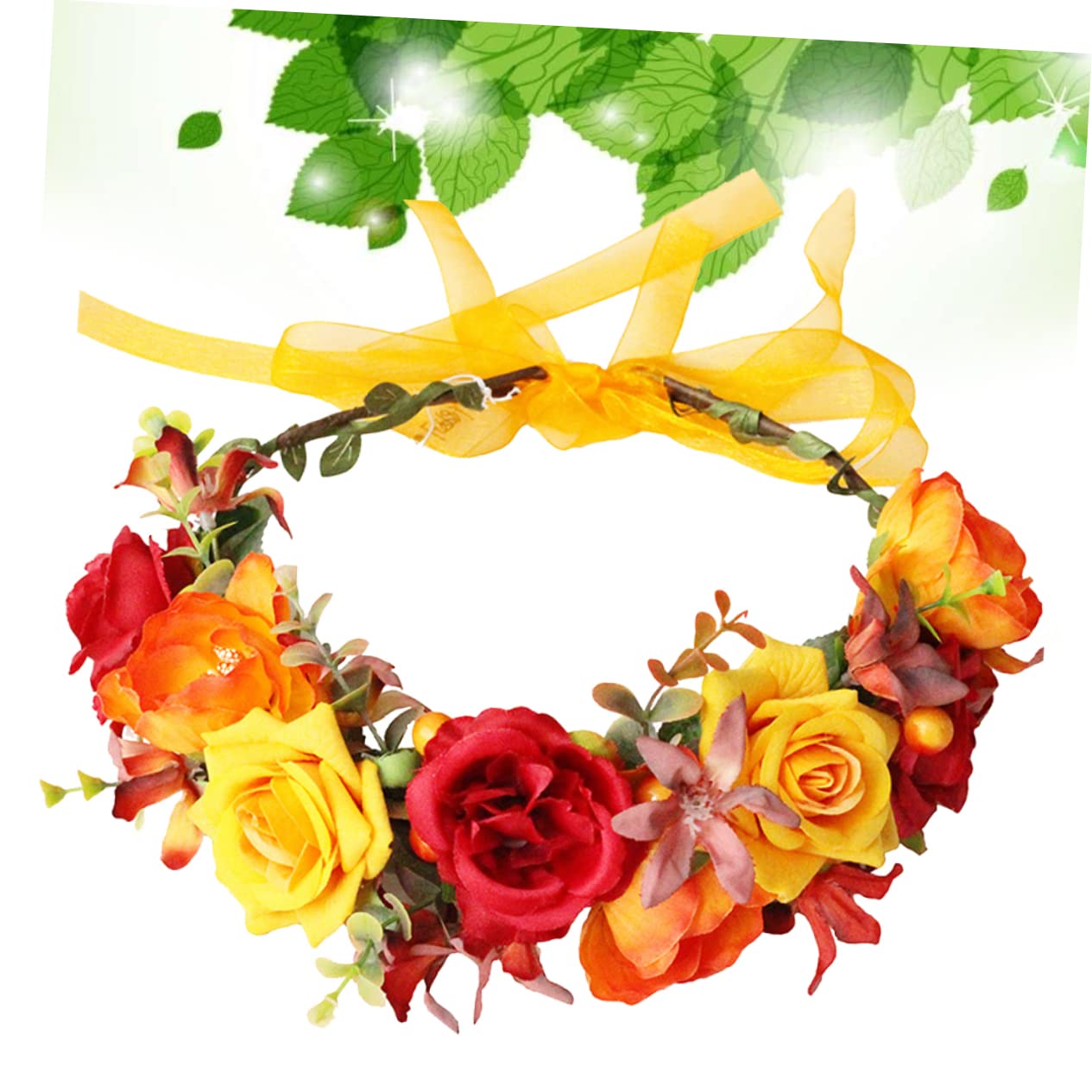 MAGICLULU 2 Piezas Cintas Para El Pelo De Fiesta Sombreros De Fotografía Flor Rosa Guirnalda De Flores Diadema De Boda Tiara Víspera De Todos Novia Accesorios Para El Cabello