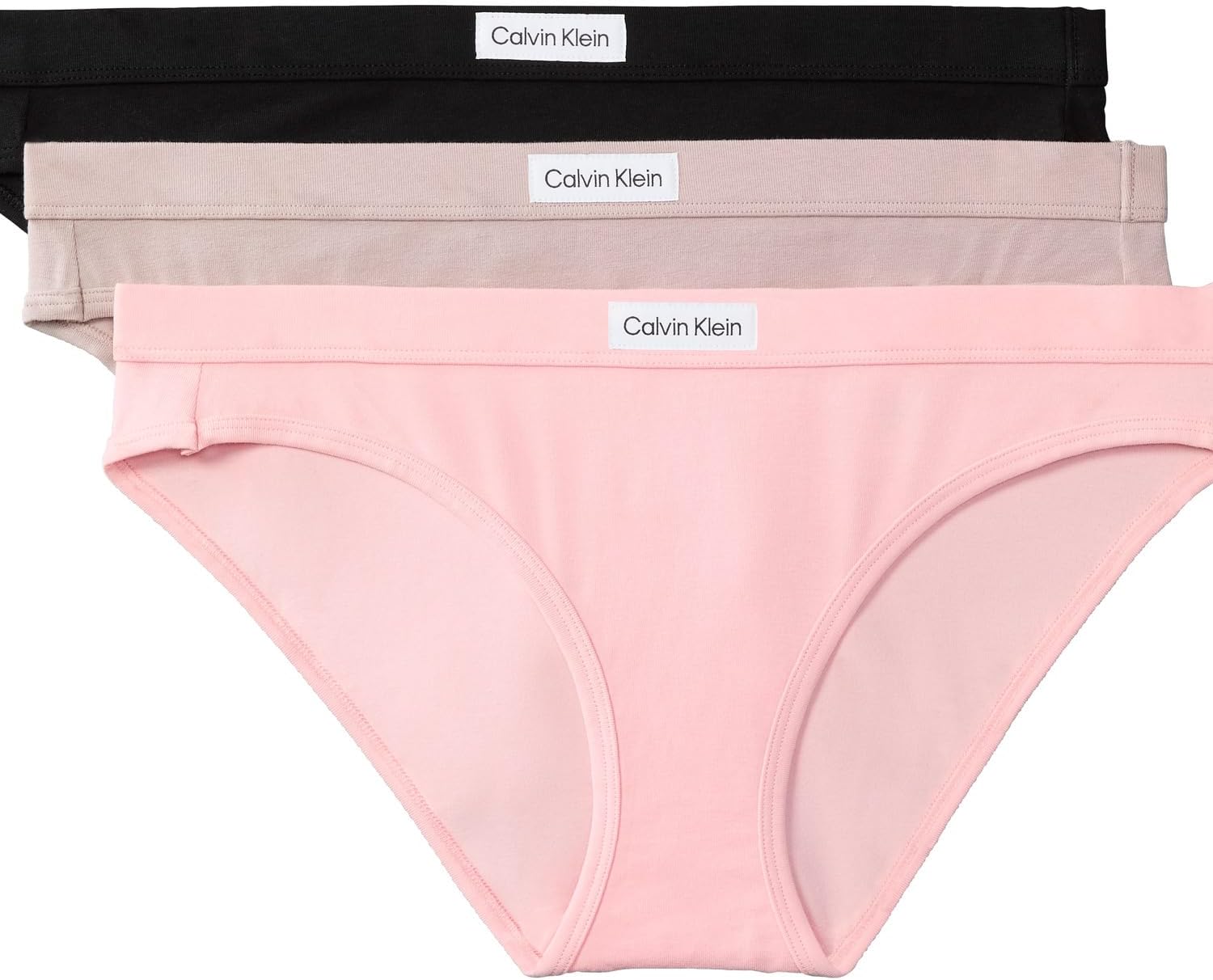 Calvin Klein womens Comfort Logo Cotton Stretch Bikini Panties, 3 Pack