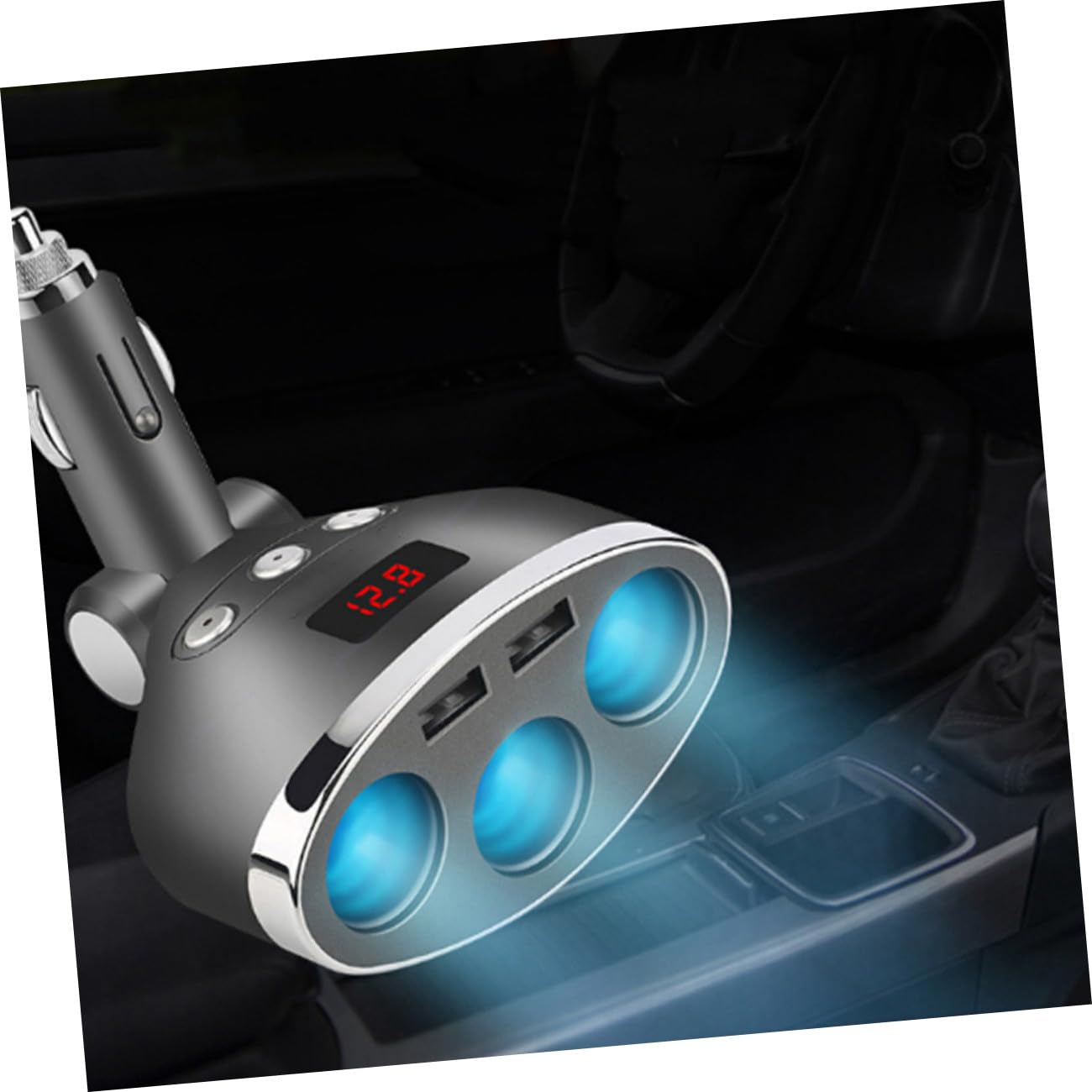Chargeur Allume-Cigare pour Voiture 1 vers 3 Prises 12/24 V Noir