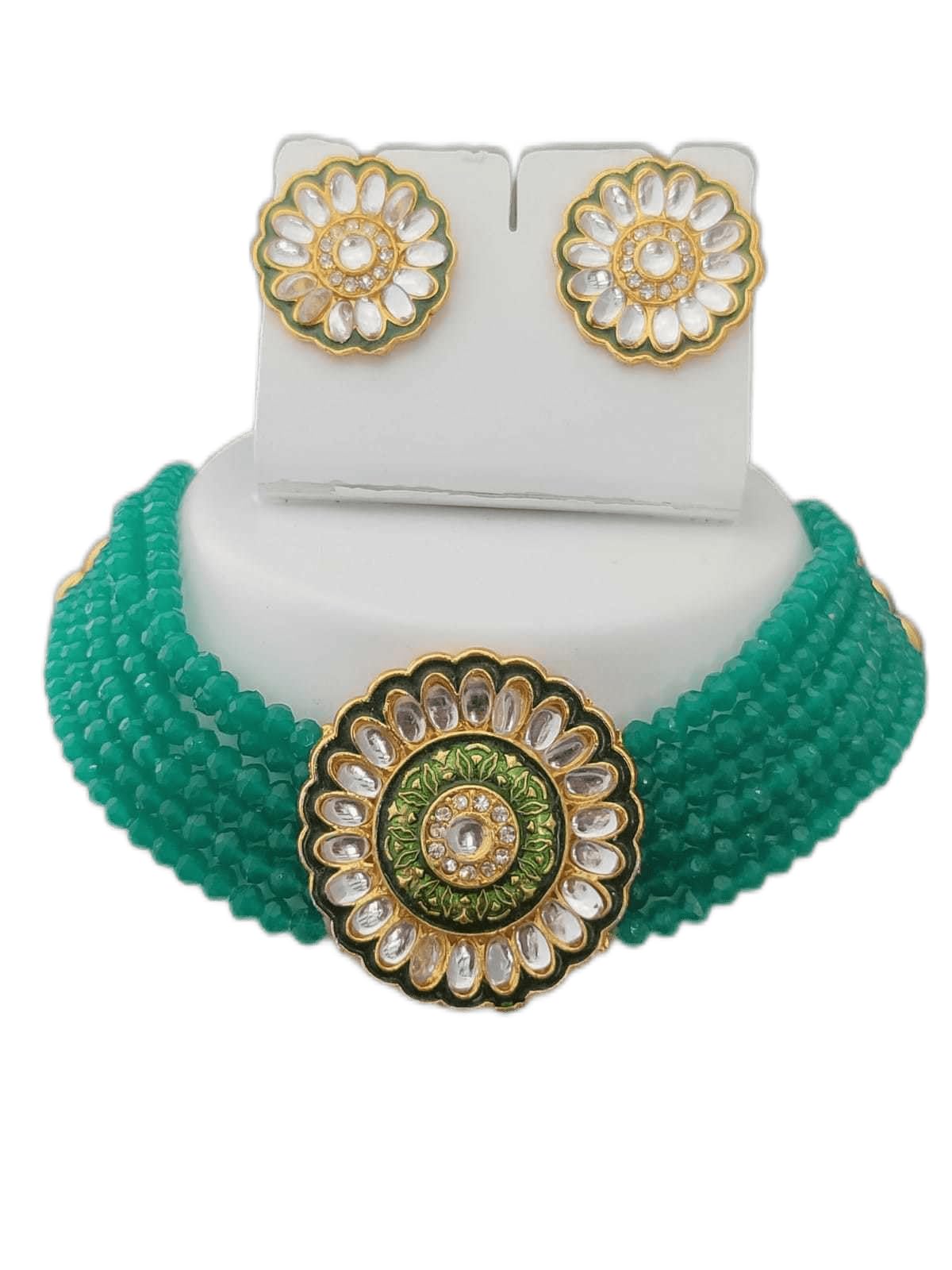 HASHFLOW Womens Alloy Unique Design Earring & Necklace Set - Green (B0C7R8SL7S) Amazon Price History, Amazon Price Tracker