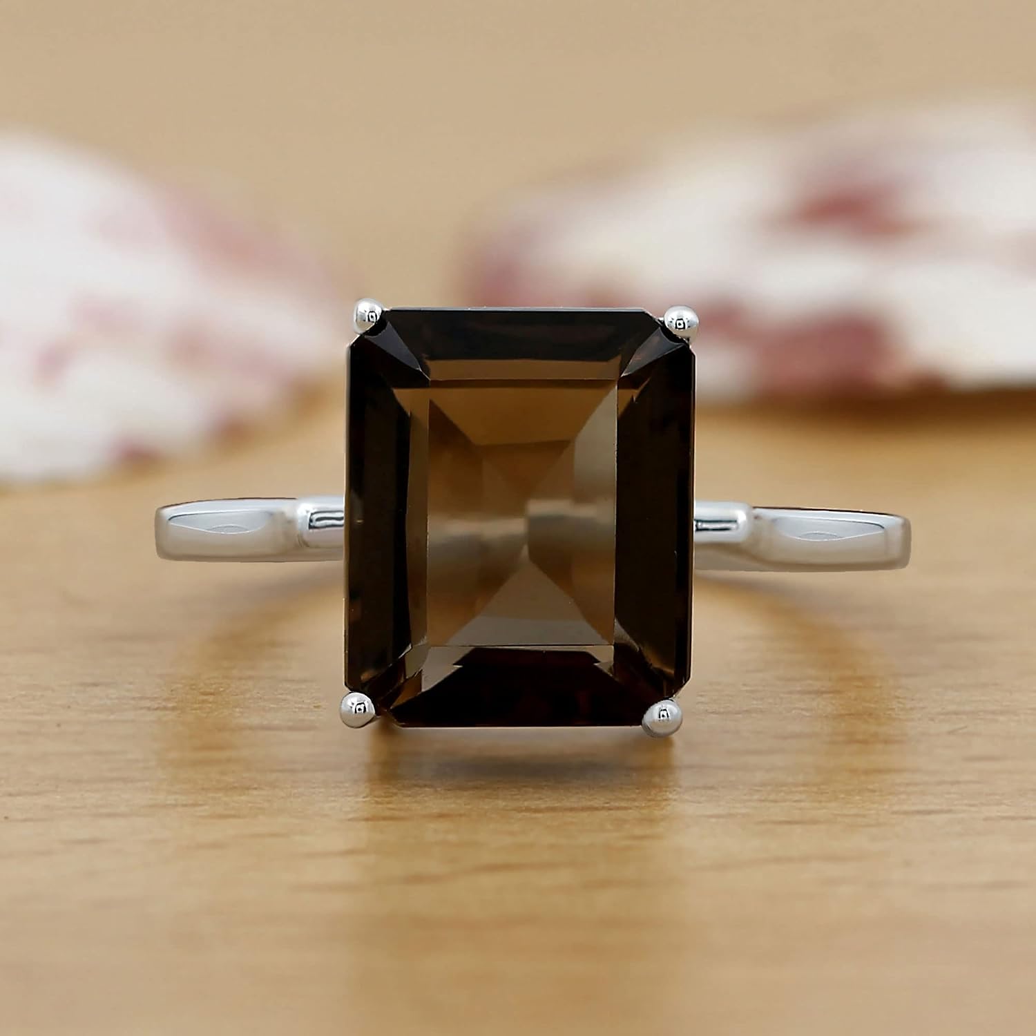 Amethyst, Blue Topaz, Garnet & Smoky Quartz Gemstone Rings for Women image 3