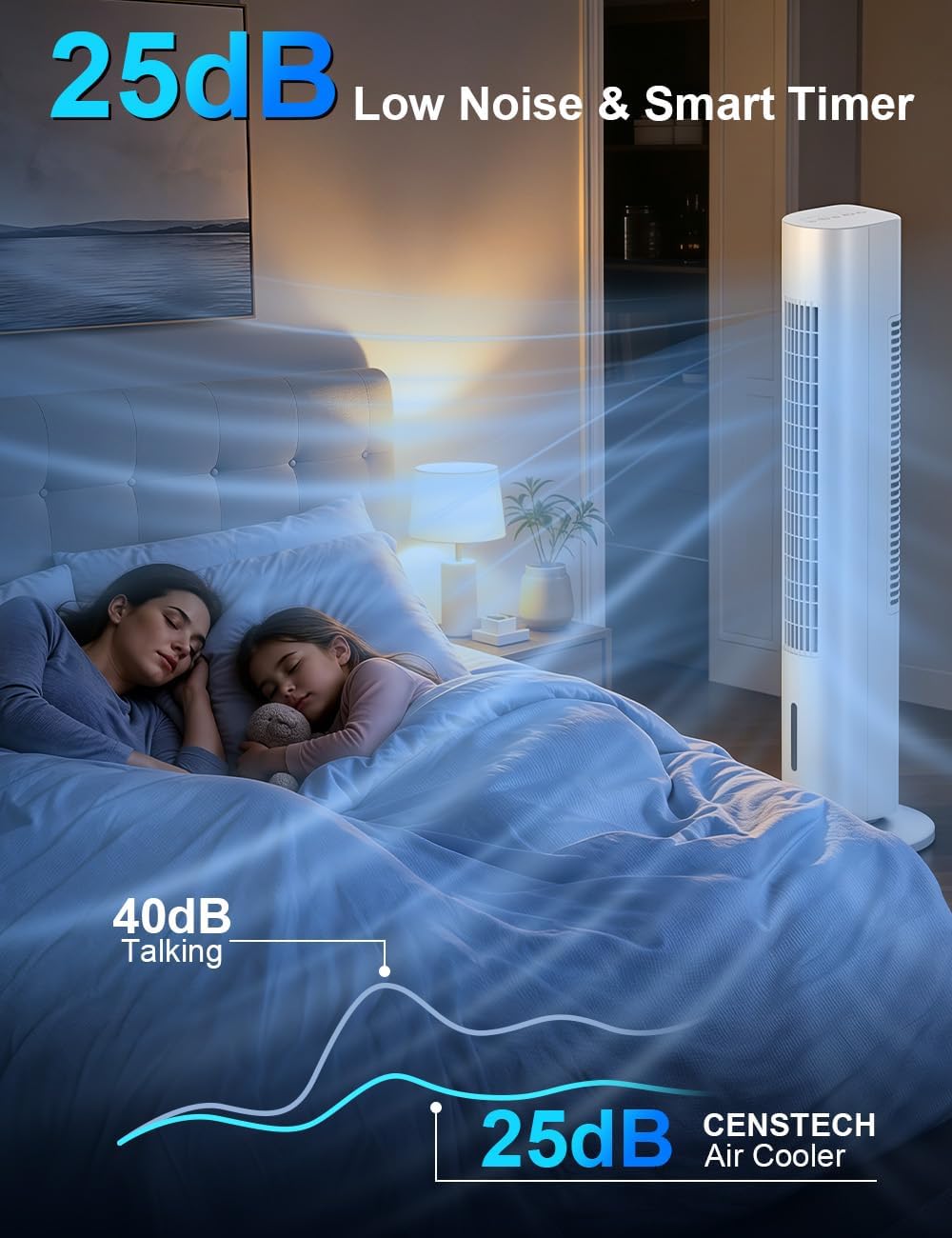 Windowless Portable Air Conditioners, 35" Evaporative Air Cooler w/3 Speeds&3 Modes, 25ft Remote&Smart Timer, 120°Oscillating Portable AC Unit, Swamp Cooler Air Conditioner for Bedroom Indoor 6 61FDUWJ2kCL. AC SL1300