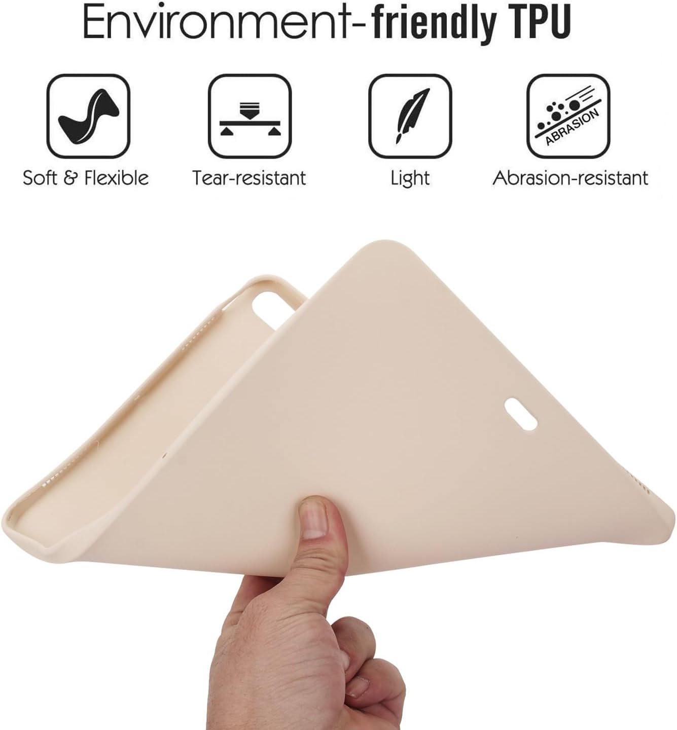 Tablet Case Compatible with iPad Air 13inch 2024 (M2)/Air 13inch 2025 (M3) Soft Design Matte TPU Slim Shockproof Protective Case,Slim Fit Lightweight Silicone Smart Cover(Beige)