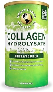 Great Lakes Gelatin Collagen Hydrolysate, Grass-Fed Bovine Hydrolysed Collagen Peptides Protein Powder Supplement, Unflavo...